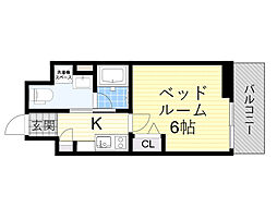 ライブカーサ上新庄 1Kの間取図画像
