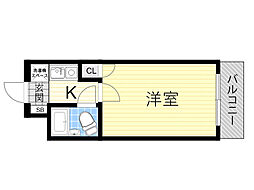 エスリード新大阪第2 1Kの間取図画像