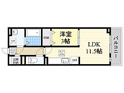 カームリートスィーム 1LDKの間取図画像