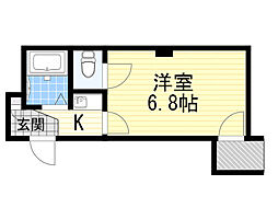 ジオナ新大阪 1Kの間取図画像