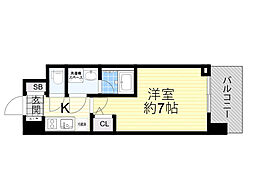 スプランディッド2 1Kの間取図画像