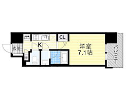 スプランディッド十三本町 1Kの間取図画像