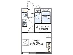 レオパレス沙祐奈 1Kの間取図画像