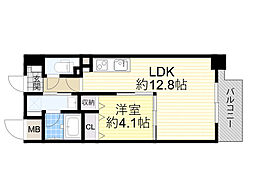 クランエシオ 1LDKの間取図画像