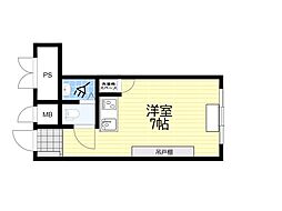新大阪コーポビアネーズ ワンルームの間取図画像