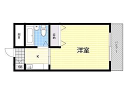 シティハイツ姫島 1Kの間取図画像