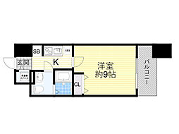 プラウドフラット新大阪 1Kの間取図画像