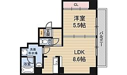 インザグレイス東三国 1LDKの間取図画像