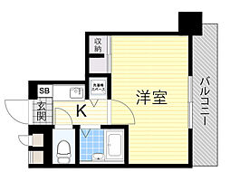 シティライフディナスティ新大阪 1Kの間取図画像