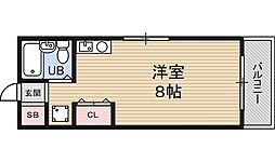リバーサイドニシムラ ワンルームの間取図画像