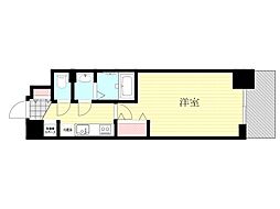Luxe新大阪α 1Kの間取図画像