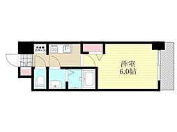 スプランディッド新大阪WEST 1Kの間取図画像