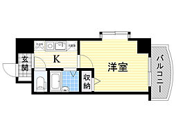 ノルデンハイム小松 1Kの間取図画像