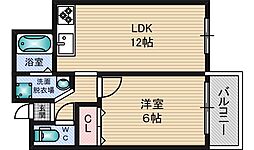 JMRレジデンス新大阪 1LDKの間取図画像