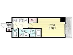 ウェルフォート十三本町 1Kの間取図画像