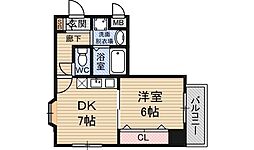 今川マンション 1DKの間取図画像