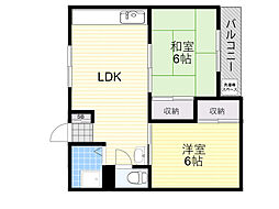 前沢マンション 4階2LDKの間取り