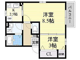 リンデンバウム D棟  ｜ 大阪府茨木市彩都あさぎ５丁目（賃貸アパート1LDK・2階・36.29㎡） その2