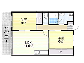 ボナール園  ｜ 大阪府吹田市南清和園町（賃貸マンション2LDK・1階・56.51㎡） その2