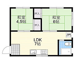 新大阪土井コーポ 4階1LDKの間取り