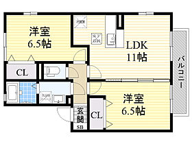 チェリーヒルズ  ｜ 兵庫県川西市滝山町（賃貸アパート2LDK・1階・53.76㎡） その2