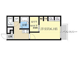 レオパレスタマルソネット 1階1Kの間取り