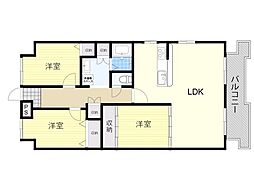 ロイヤルヒルズ待兼山 3階3LDKの間取り