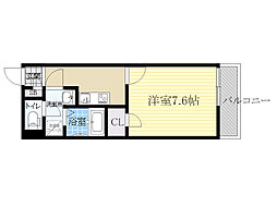 レオネクスト石橋 1階1Kの間取り
