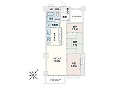 キャッスルマンション入間高倉 2SLDKの間取図画像