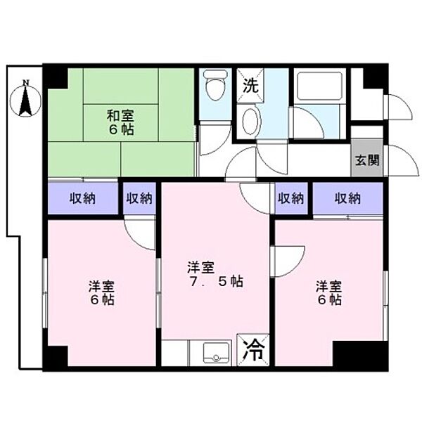 ファミールYK 502｜東京都調布市東つつじケ丘１丁目(賃貸マンション3DK・5階・60.12㎡)の写真 その2