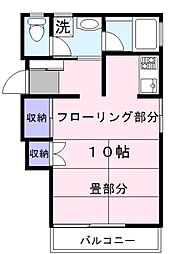 グアルダ93 1階ワンルームの間取り