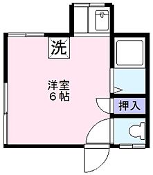 さくら荘 2階ワンルームの間取り