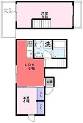 ラフィネ調布 5階2LDKの間取り