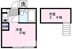 第2コーポ石原 ワンルームの間取図画像