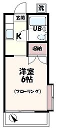グリーンヒル 1Kの間取図画像