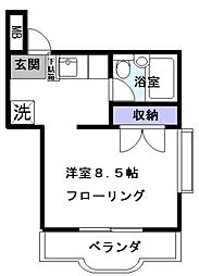 ゴールドファイブ成城 ワンルームの間取図画像
