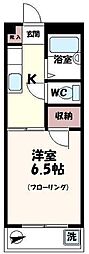 コーポ鈴木 1Kの間取図画像