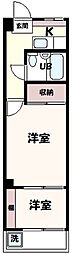 ジブリィ三鷹 2Kの間取図画像
