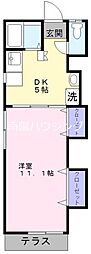 RiversidehouseA棟 1DKの間取図画像