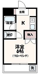 ロワール仙川 1Kの間取図画像