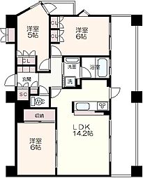 パークスクエア武蔵野 3LDKの間取図画像