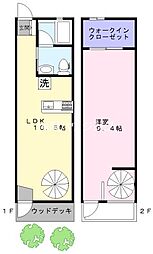 グリーンガーデン 1LDKの間取図画像