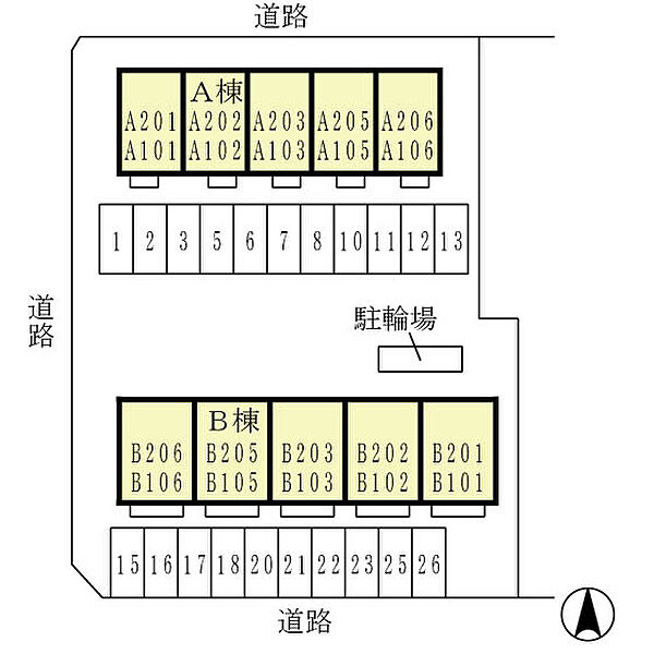 キャメロット飾磨Ａ棟 102｜兵庫県姫路市飾磨区上野田1丁目(賃貸アパート1LDK・1階・33.39㎡)の写真 その15