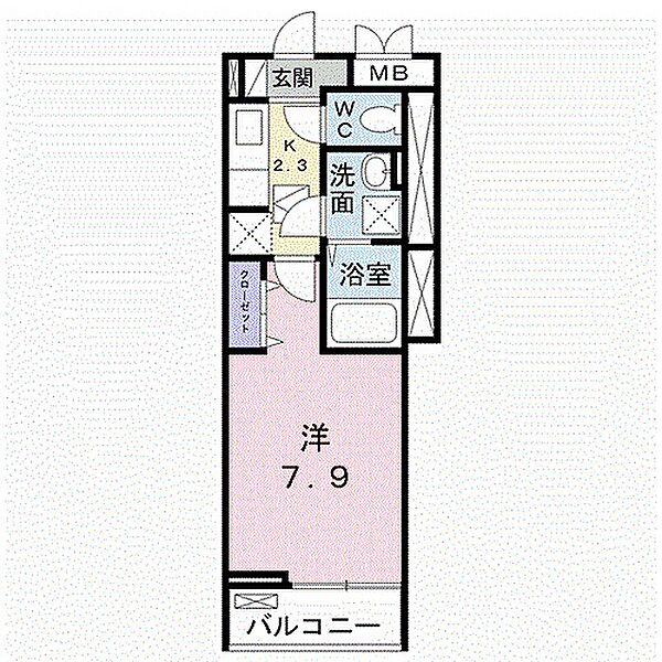 メゾン　エイスイ 203｜兵庫県加古川市平岡町新在家3丁目(賃貸アパート1K・2階・26.16㎡)の写真 その2