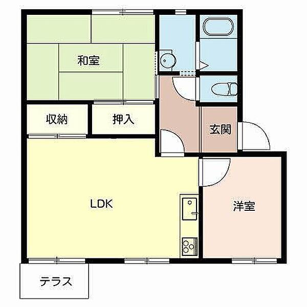 フレグランス宮西 102｜兵庫県明石市沢野南町3丁目(賃貸アパート2LDK・1階・50.00㎡)の写真 その2