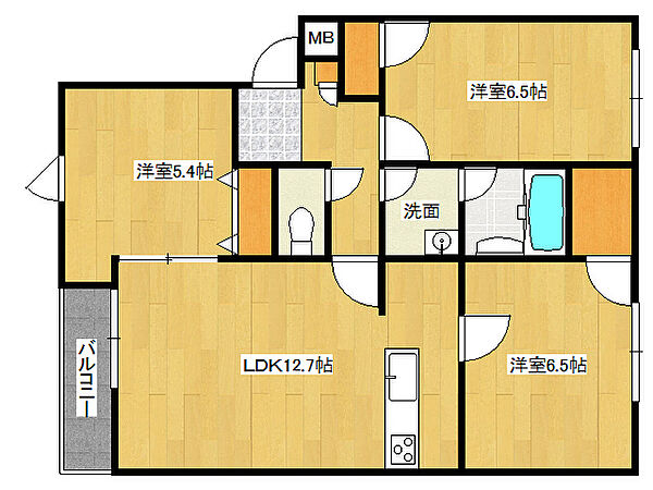 グルーブ五色山 102｜兵庫県神戸市垂水区五色山4丁目(賃貸アパート3LDK・1階・65.18㎡)の写真 その2