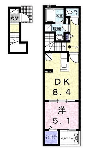 プラシード 203｜兵庫県姫路市名古山町(賃貸アパート1DK・2階・38.81㎡)の写真 その2