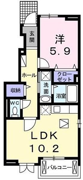 フェリースI 102｜兵庫県明石市大久保町江井島(賃貸アパート1LDK・1階・43.12㎡)の写真 その2