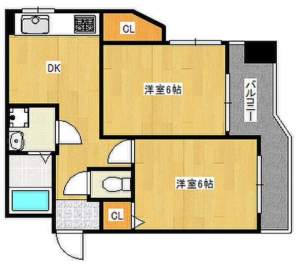 ブリード神戸壱番館 402｜兵庫県神戸市灘区灘北通7丁目(賃貸マンション2DK・4階・40.00㎡)の写真 その2