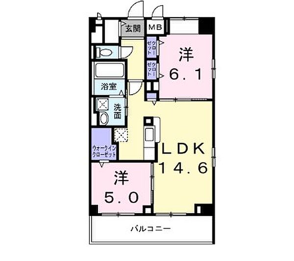 ザ　ベース東姫路 601｜兵庫県姫路市阿保(賃貸マンション2LDK・6階・61.02㎡)の写真 その2